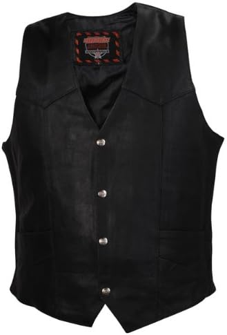 Interstate Leather Basic Vest (Black, XXXXX-Large)
