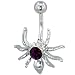 Purple Crystal Spider Dangle Belly Ring