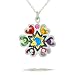 Star of David with Rainbow Flower Necklace #0716