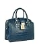 L.A.P.A. Blue Croco-stamped Italian Leather Doctor-style Handbag