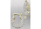 Jewelry : Signature 1/4ct.tw Diamond Shrimp Hoop 18K GOLD OVER STERLING