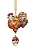 Reed & Barton Three French Hens Blown Glass Ornament