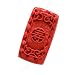 Red Cinnabar Rectangle Focal Pendant Bead Carved Longevity 33x18mm (1)