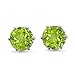 14k White Gold 6 Prong Natural Peridot Stud