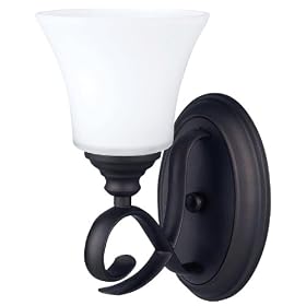 Canarm IWF256A01BPT New Yorker 1 -Light Wall Mount Fixture, Flat Opal Glass Brushed Pewter by Canarm