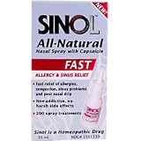 Sinol Allergy and Sinus Relief Nasal Spray with Capsaicin, 30 ml by ClubNatural