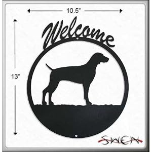 WEIMARANER Black Metal Welcome Sign