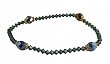 Anklet - A94 - Swarovski TM Crystal and Fire Polished Faceted Glass Beads - Stretch ~ Tourmaline (Dark Green)