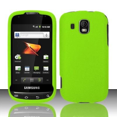 Samsung Transform Ultra M930 (Boost Sprint) Rubberized Case Cover Protector - Neon Green + LCD Screen Protector (free ESD Shield Bag)