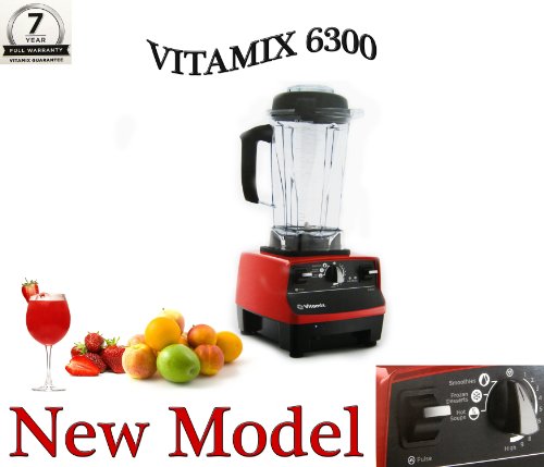 Vitamix 6300: Featuring 3 Pre-Programmed Settings, Variable Speed Control, and Pulse Function . Includes Savor Recipes Book , DVD and Spatula. (RED)