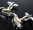 The Lovers Knot Square Gold and Silver Cufflinks Cuff Links