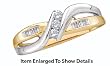 Stunning 2 Tone Gold Diamond Promise Ring w/ Round And Baguette Cut Diamonds