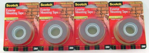 Scotch 3m Exterior Mounting Tape #4011 1inx60in Roll 4 Pack FREE SHIPPING