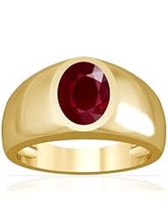 14K Yellow Gold Oval Cut Ruby Solitaire Ring