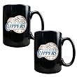 Los Angeles Clippers 2pc Black Ceramic Mug Set - Primary Logo NBA Basketball