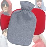Sweatshirt Covered Hot Water Bottle- RED- Made in Germany