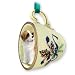 St. Bernard Dog Teacup Green Holiday Ornament