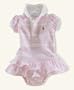 Ralph Lauren Baby Dress, Baby Girls Polo Romper Oxford Pink 9 months