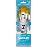 Aqualon Royal and Langnickel Short Handle Paint Brush Set, Filbert, 7-Piece