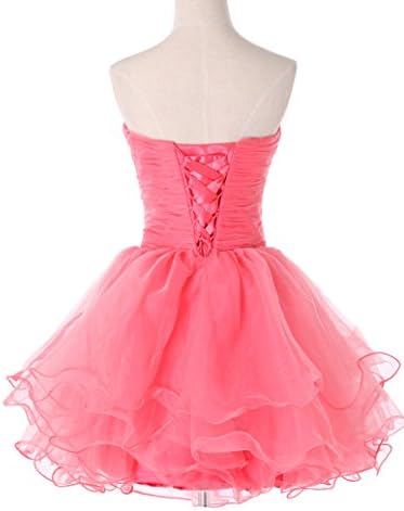 Short Strapless Voile Prom Dress With Beads