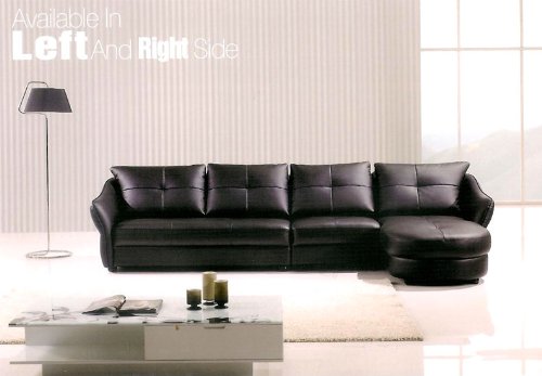 3pc Modern Sectional Leather Sofa Set #AM-L376-BK 