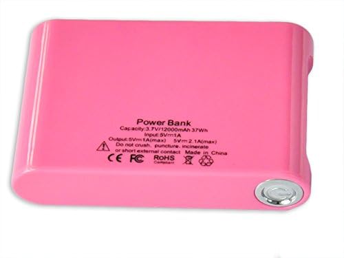 Wondermart 2600mAh 5200mAh 10400mAh 12000mAh Universal High Capacity Power Bank Portable External Battery Charger Pack for Cell Phones Smart Phones Tablets Camera Game and Other USB-Charge Devices (22# 12000mAh Pink)
