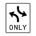 Tapco R3-9A Diamond Grade Cubed Rectangular Lane Control Sign, Legend "Left Turn Both Ways (Symbol) ONLY", 18" Width x 24" Height, Aluminum, Black on White