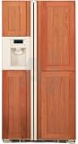 Review GE  / GE Profile PSIC3RGXCV 23.3 cu. ft. Counter-Depth Side-by-Side Refrigerator with 3 Glass Shelves, Clear Gallon Door Storage, External Ice/Water Dispenser and Requires Custom Panel: Bisque Dispenser and Visor Handles