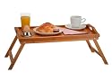 Edles BAMBUS Tablett - 50 x 30 cm - Betttablett - Holz Tablett - Frühstückstablett - Tisch für Bett