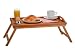 Küche & Haushalt : Edles BAMBUS Tablett - 50 x 30 cm - Betttablett - Holz Tablett - Frühstückstablett - Tisch für Bett