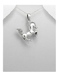 Horse Pendant Necklace In 92.5 Sterling Silver