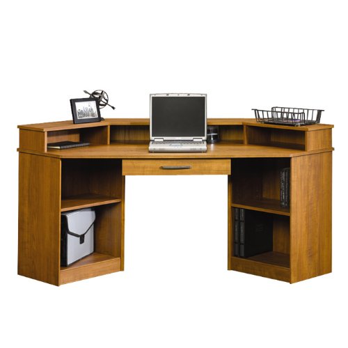 Camber Hill Corner Computer Desk Sand Pear Finish