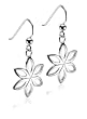 Sterling Silver Open Flower Dangle Earrings