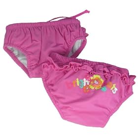 Bright Bots UPF50+ Australian Girls Pink Swim Nappy size 18-24 months