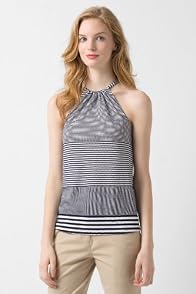 Fluid Pique Stripe Halter Top