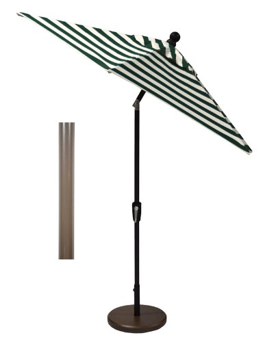 Where To Buy 6 Ft Auto Tilt Umbrella In Sunbrella Maxim Forest Green Stripe Multiple Finishes Available Marijo Safi
