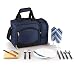 Picnic Time Malibu Insulated Cooler Picnic Tote, Service for 2, Navy Blue