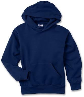 Hanes 7.8 oz Youth COMFORTBLEND EcoSmart Fleece Pullover Hood, Navy Blue (XL)