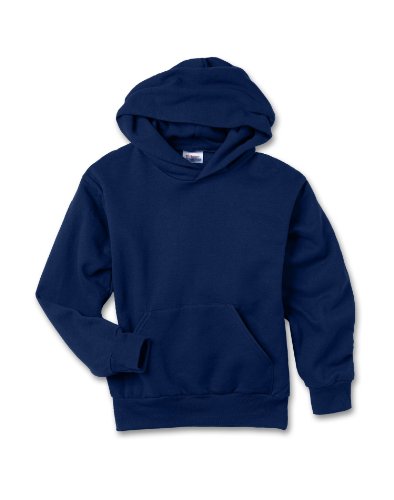 Hanes 7.8 oz Youth COMFORTBLEND EcoSmart Fleece Pullover Hood, Navy Blue (XL)