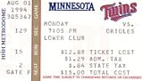 1994 Cal Ripken Consecutive Game 2000 ticket stub