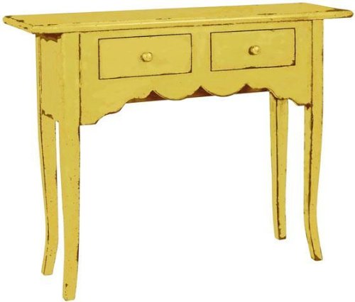 Emily Console Table 34Hx44W ANTIQUE YELLOW