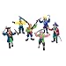 Set 12 Small Plastic Toy Pirates! Pirate Figures stand 2-3/4 inches tall (70mm), 1/24th scale