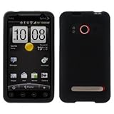 Premium HTC Evo Silicone Case Black + Clear Screen Protector