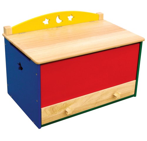 41pAVdX9VeL Kids Toy Box with Moon and Star Design in Multi Finish