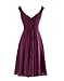 Yougao Women's V Neck A-Line Knee Length Chiffon Evening Party Dresses