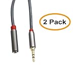 C&E CNE62397 1.5-Feet 3.5mm Stereo Headphone Extension Cable, Pack of 2