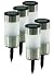 Lot de 5 bornes en Inox avec lampe solaire