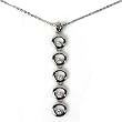 Sterling Silver CZ Necklaces - Round - Chain: 17"/ Height: 58mm