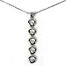 Sterling Silver CZ Necklaces - Round - Chain: 17"/ Height: 58mm