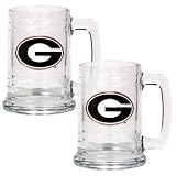 Georgia Bulldogs NCAA 2pc 15oz Glass Tankard Set